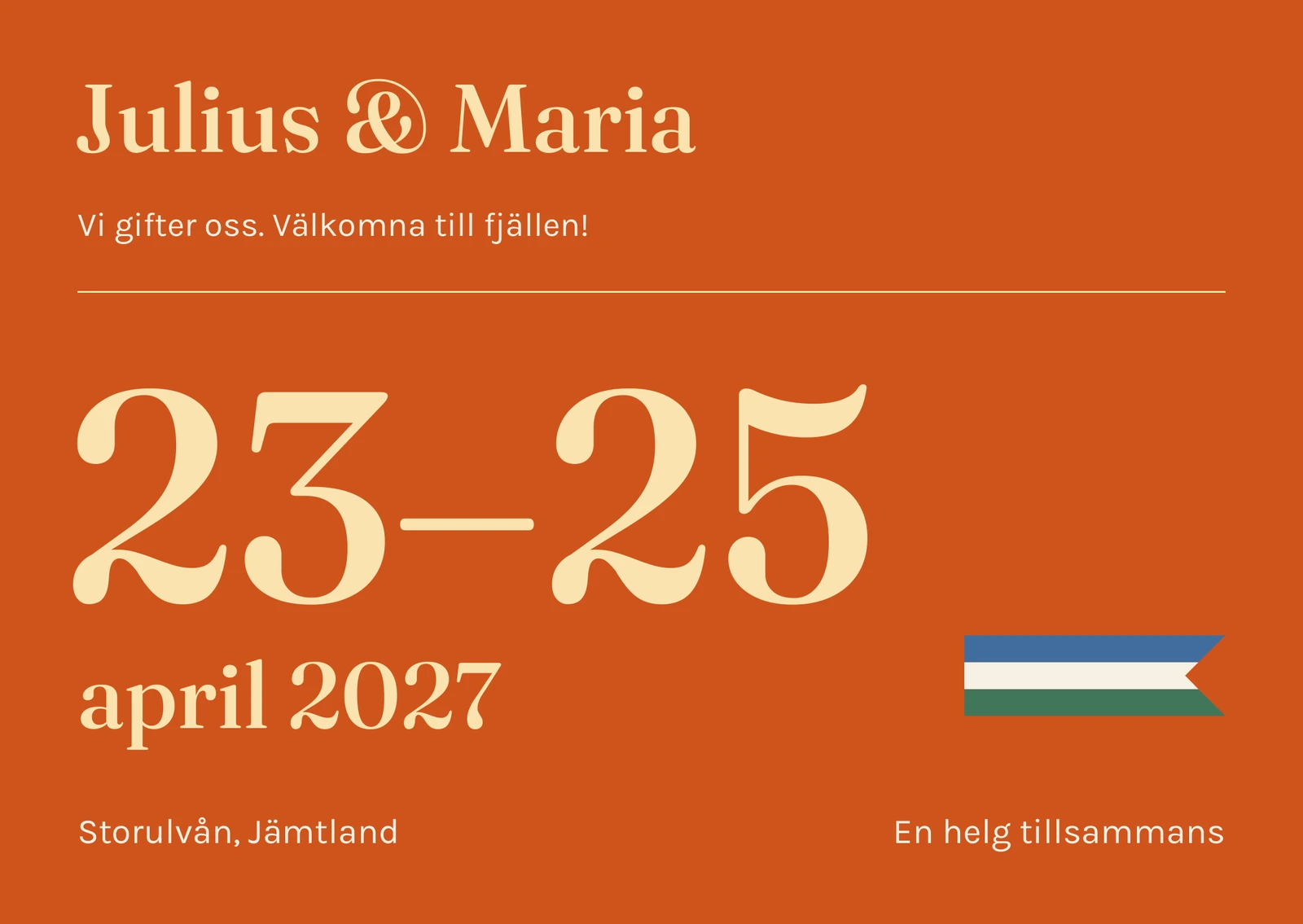 Varmt välkomna, front of invitation C3